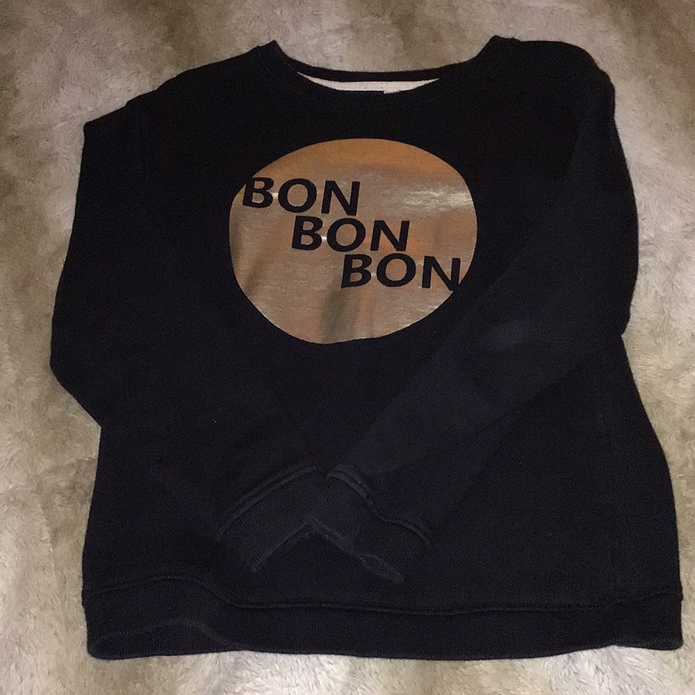 Black Bon, Bon, Bon long sleeve crew neck.